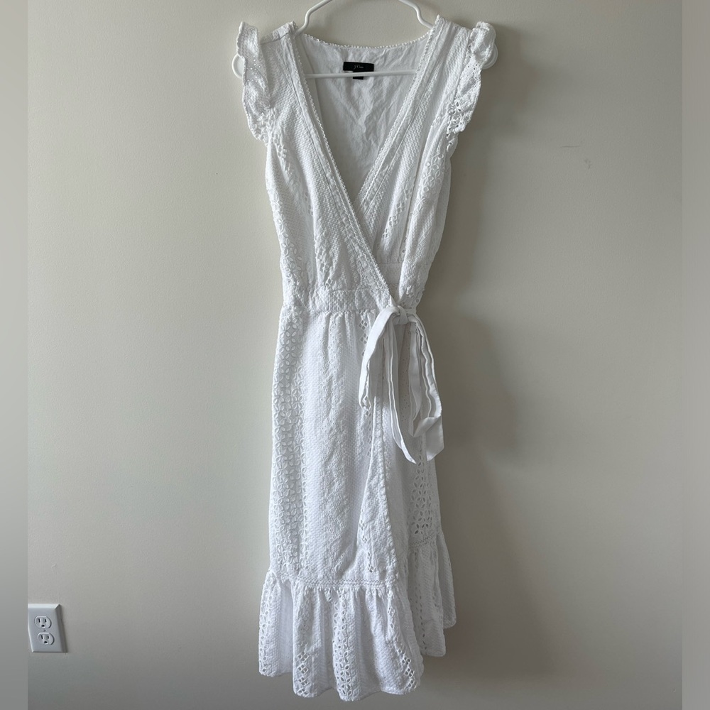 J. Crew Eyelet Wrap midi Dress